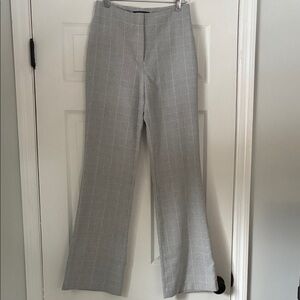 DKNY Gray Windowpane Boot-Cut Trousers